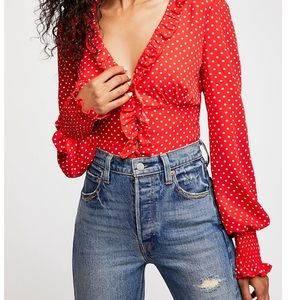 Free People Smell the Roses Dot Top